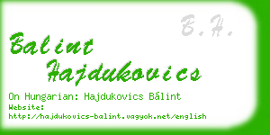 balint hajdukovics business card